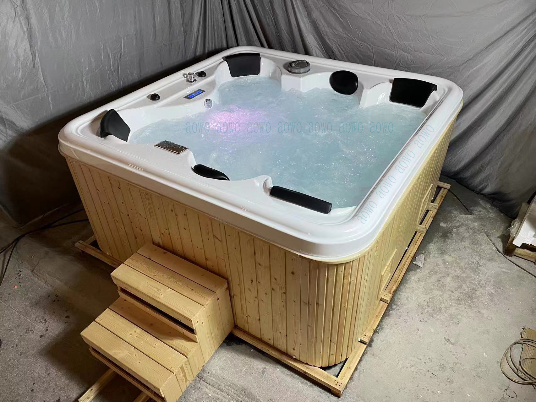 6 person large size yard party outdoor spa hot tub air jets surfing massage bathtub