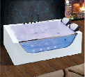 Rectangular bathroom acrylic soaking soild surface spa bathtub Freestanding indoor waterfall