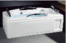 Pure White Acrylic Whirlpool Massage Jetted Spa with Armrest Fiberglass Hot Bath Tubs Bathtubs for Adult