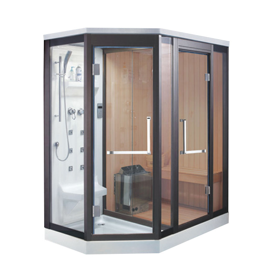 Wholesale made Cost-efficient corner steam and dry sauna room 