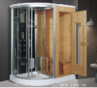 Hemlock wooden frame sauna Al steam shower wet water bathroom shower