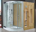 Indoor corner shape wet steam and dry sauna room with glass door for 1-2 person size use 