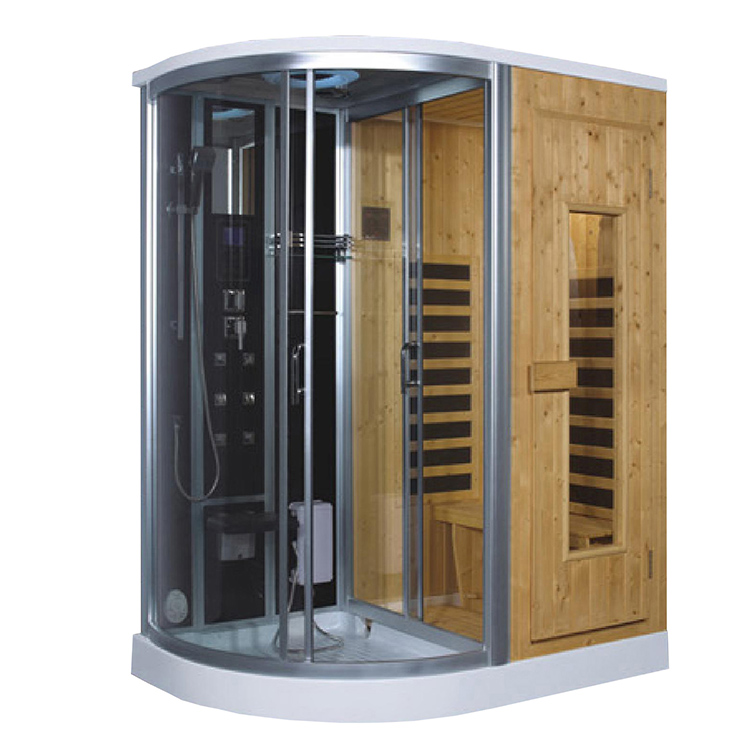 corner sector shape steam and sauna room conbin aluminum frame durable use