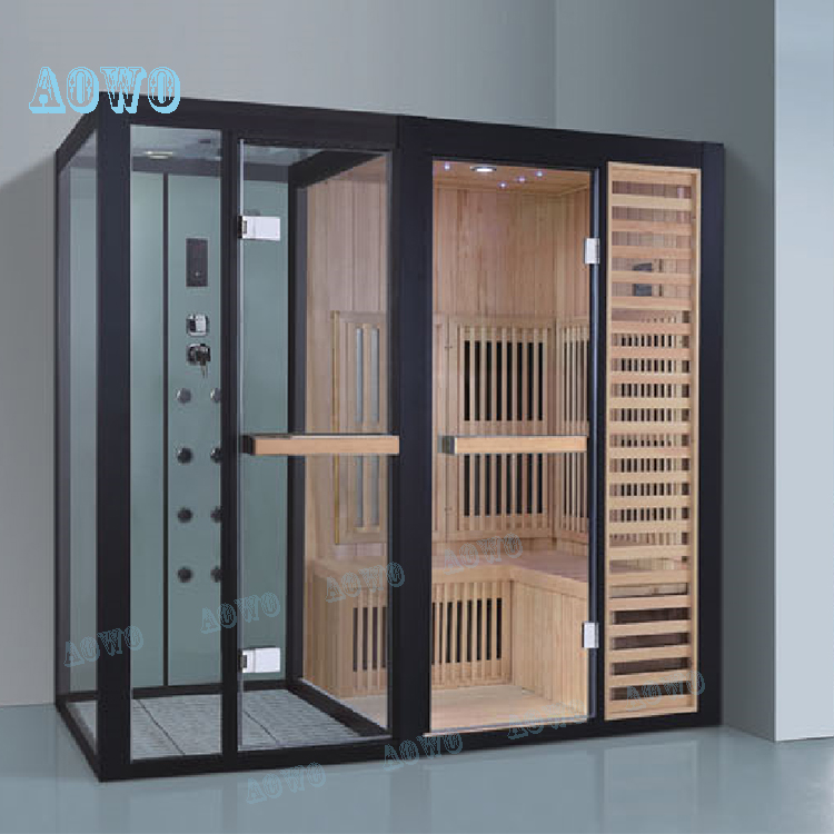 modern design wet shower and fry sauna stone or infrared sauna 