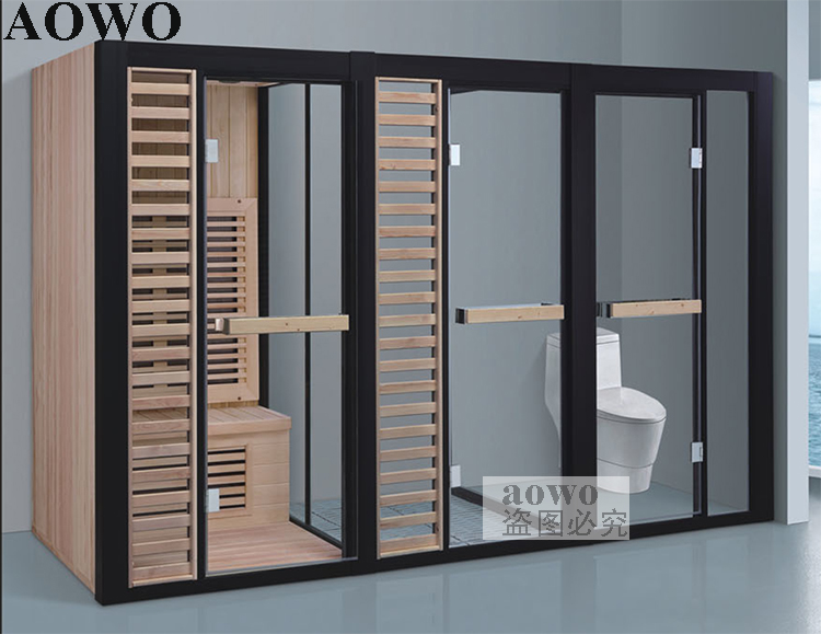 3 functions combine wet steam shower and dry sauna room large size luxury design 