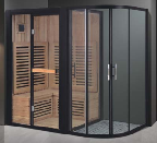 larger space 2 person black color frame steam sauna room relaxing rest