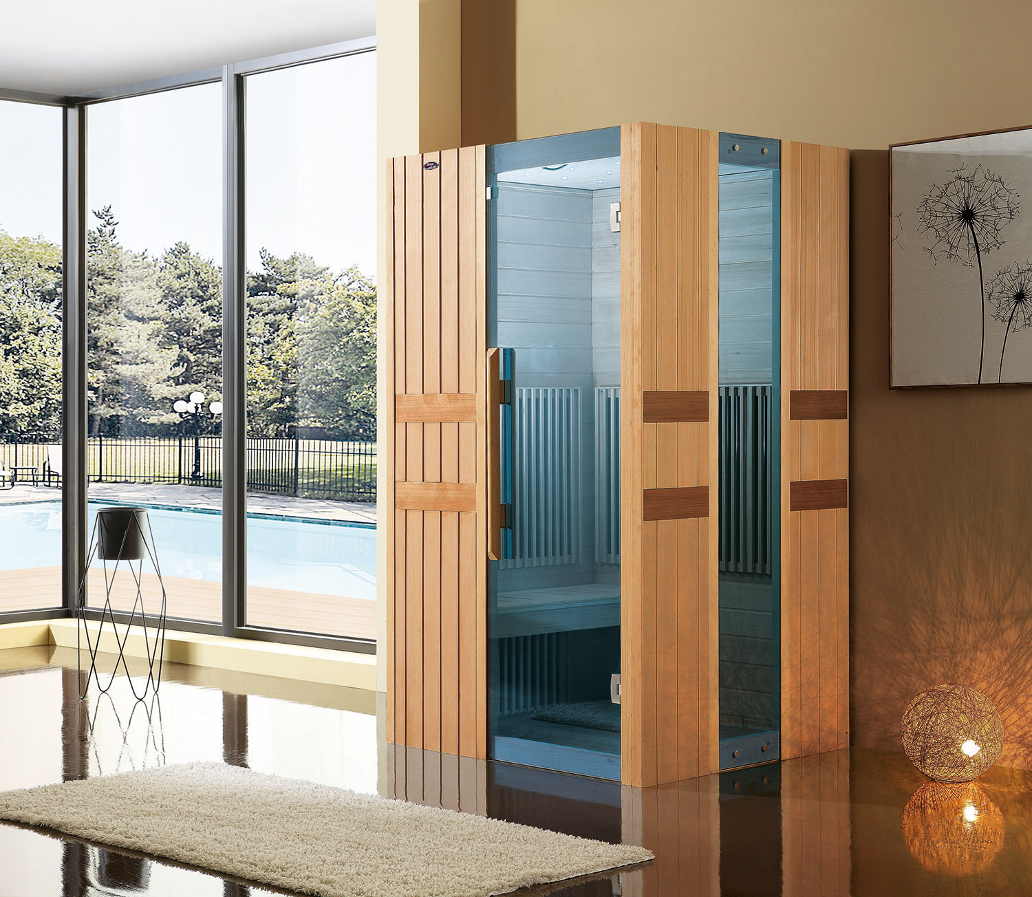 Canadian hemlock wood custom size sauna room and high quality and durable