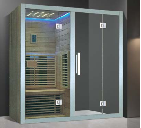 single sauna room and the wet shower combine room for corner install bathroom