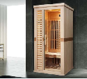 small size single space wooden frame and door glass infrared sauna