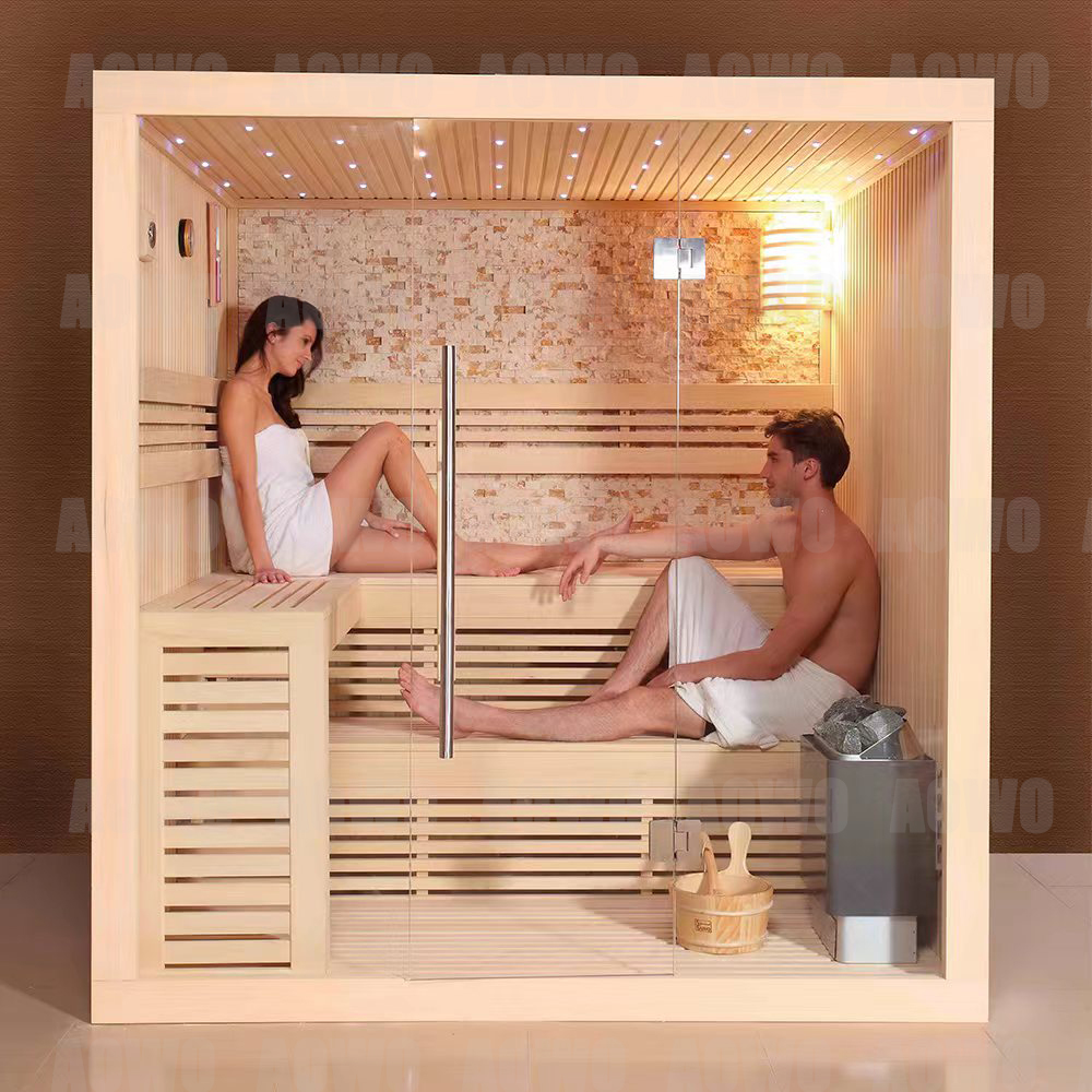 New Finnish saunas with Harvia sauna heater Traditional Style Canadian Hemlock Wood