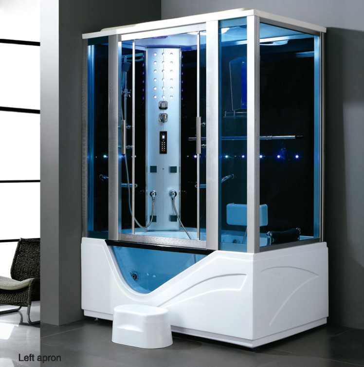 high quality steam sauna room with multi-functions and shower and foot and back massage jets