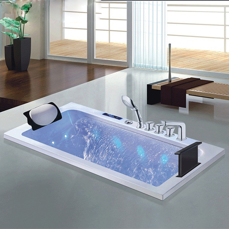 Water Shortage Protection Smart Control Panel Acrylic Drop In Massage Bathtub with Waterfall