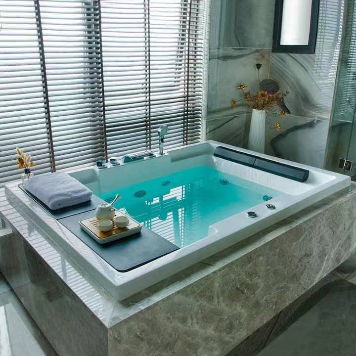 Drop in Bathtub Price Saudi Arabia Whirlpool Tub Multi-functional Hydrotherapy Massage Bathtubs with 2 person Acrylic Modern