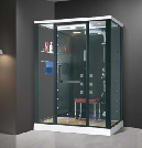 Ecofriendly Indoor  Bath  Sauna with Wet Steam walk in glass door have the control panel FM radio