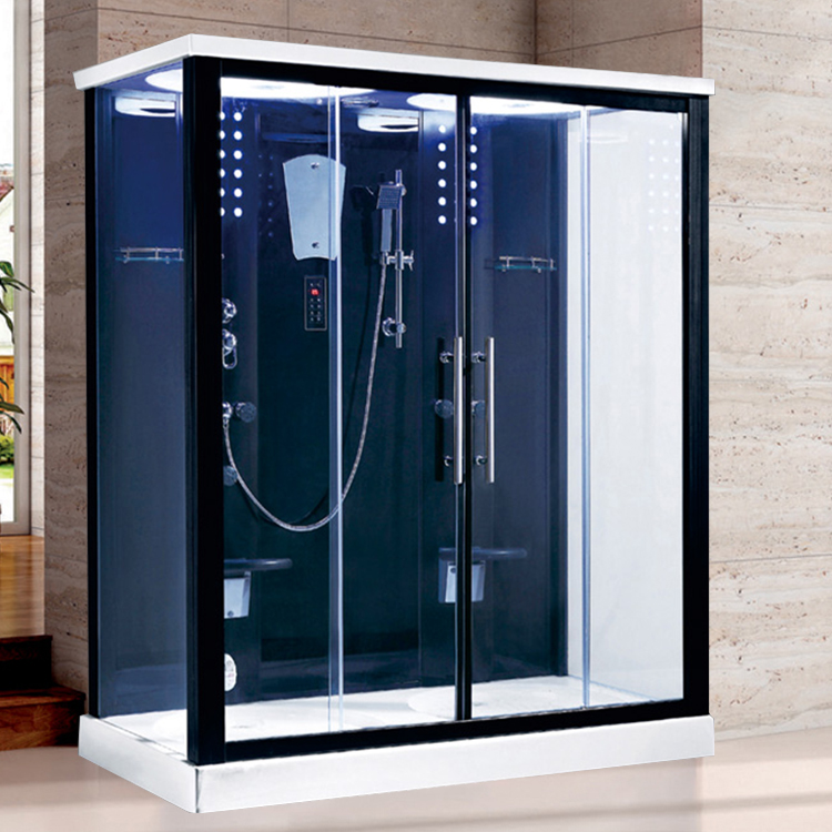 Modern Hotel  Arc Base Tempered Glass Shower Room Bathroom Double Sliding Shower Cabin  Shower Enclosure