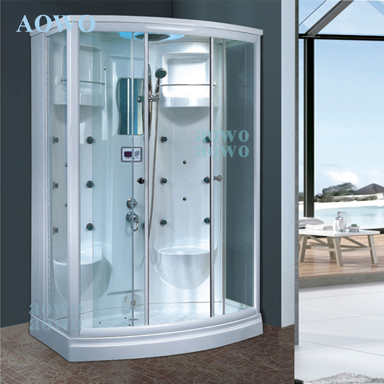 smart wet steam bath generator 3KW/ 4.5KW steam shower glass panel white acrylic tub