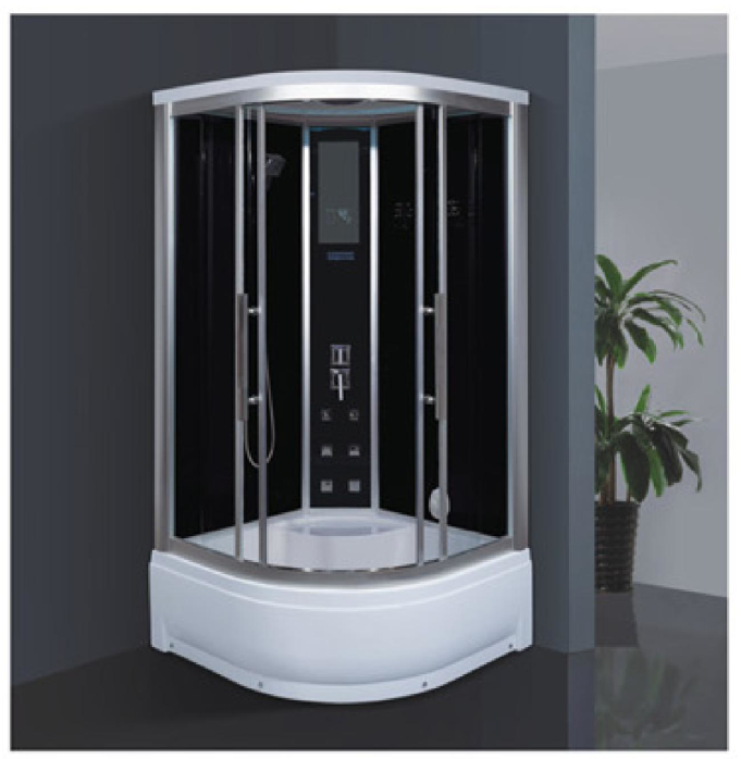 Corner Steam Shower Room With Back Massage Jets Acrylic Tub