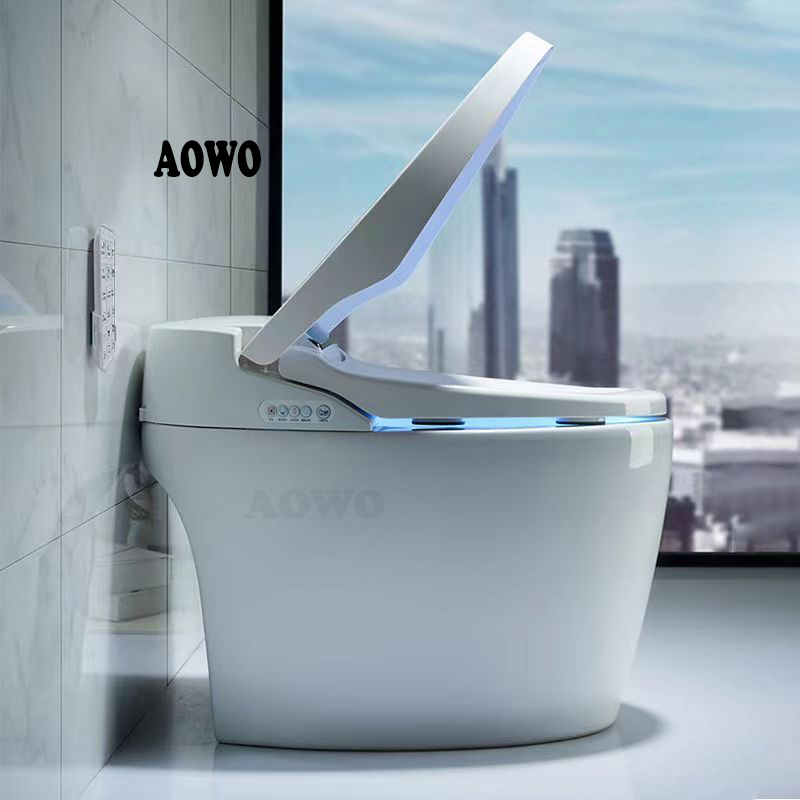 Auto Flush One Piece Intelligent Bidet Toilet Bathroom Commode S-Trap Ceramic Smart Wc Toilet