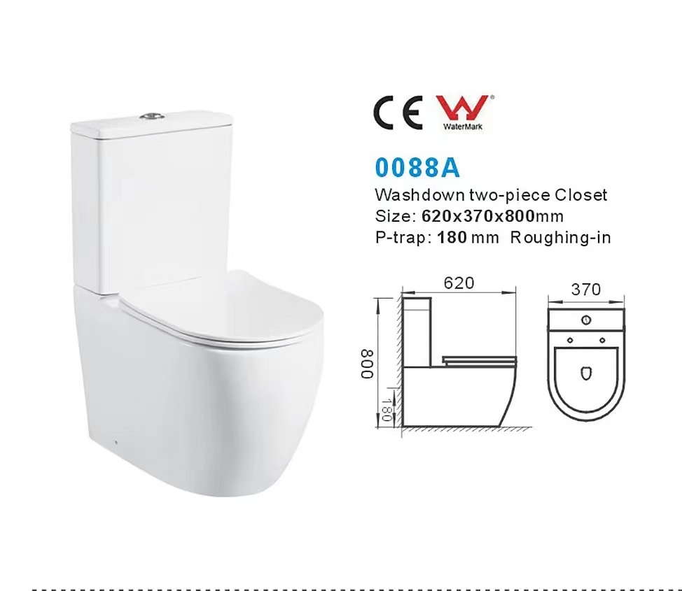 S-Trap Vitreous Siphon Jet Flushing Elongated Floor Mounted Bathroom White Toilet Bowl