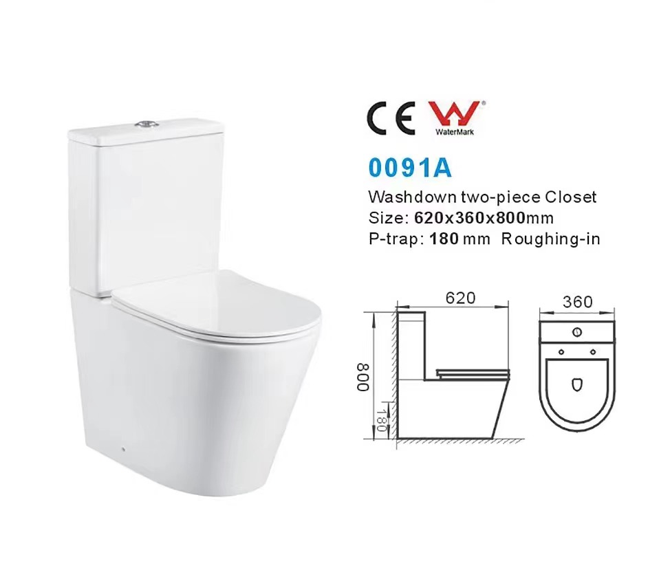 Watermark Hot selling Ceramic Wc Bathroom toilet bowl brand dual flush Floor Mounted One Piece Toilet