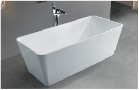 Custom Bathroom Rectangle Shape Modern White Acrylic Bathtub Soaking Freestanding Bath Tub with Drainer