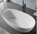 Pensen White Pure Acrylic Repairable Artificial Stone Solid Surface Freestanding Bathtub