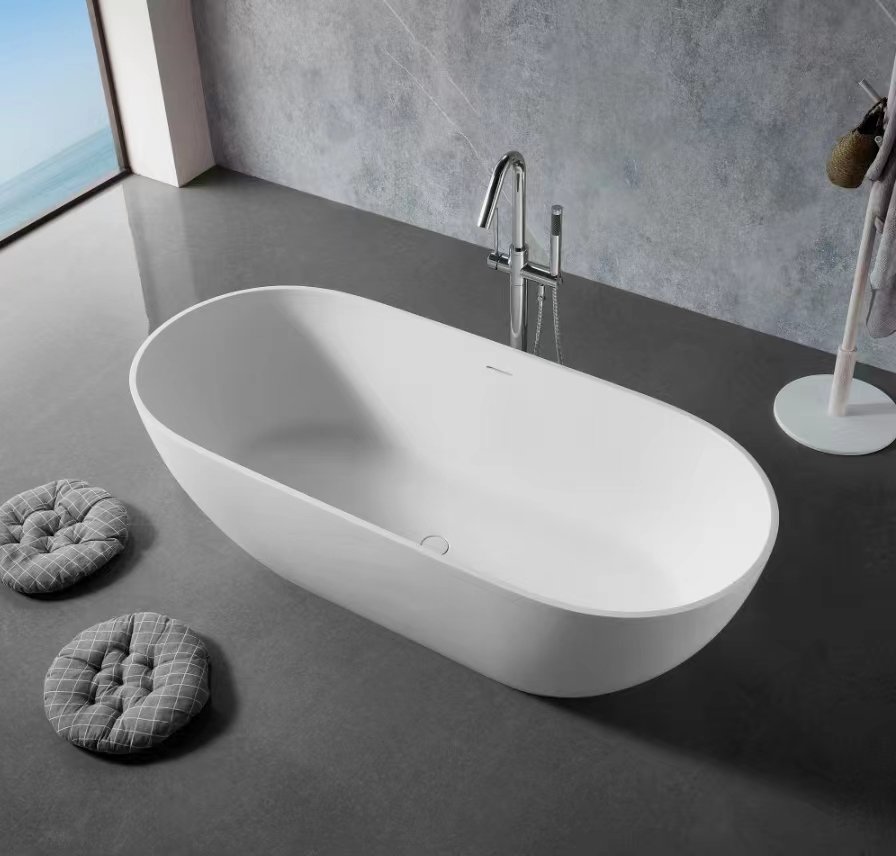 Factory Solid Surface stone freestanding Bathtub Wholesale Freestanding Bathroom soaking tub artificial stone bathtub