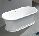 Custom size bathtub luxury bathroom freestanding faux artificial white marble stone acrylic resin solid surface bath tub bathtub