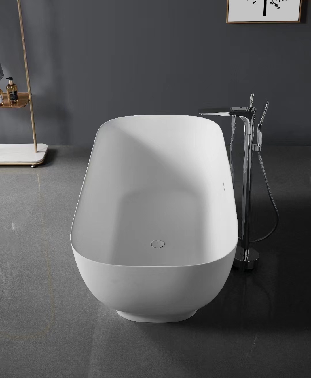 Luxury Wholesale Indoor  Eco-friendly Acrylic Massage Stone Free Standing Bathtub Portable Bath Tub For Adults