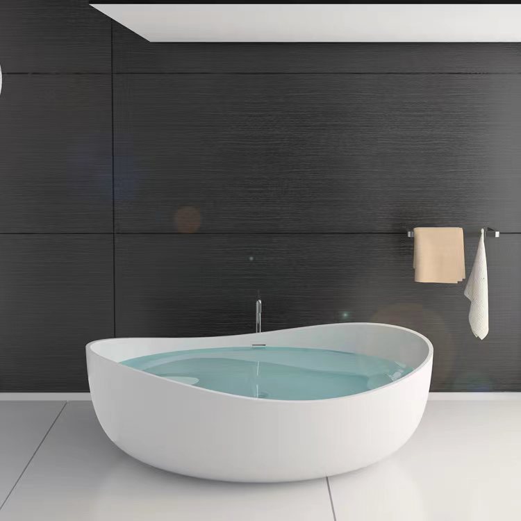 Newest Luxury Style Customized Color And Shape Artificial Solid Surface Stone Bathtub For Apartment And Hotel