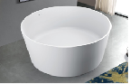 Round artificial stone marble acrylic resin freestanding bathtub solid surface stand alone baths tub