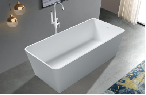 Custom size bathtub luxury bathroom freestanding faux artificial white marble stone acrylic resin solid surface bath tub bathtub