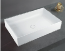 Rectangle Artificial Stone  Wash Basin For Hotel OEM Slim Bathroom Cabinet Sink Art White Bath Sink