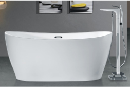 Ingots  Modern Indoor White Striated Free Standing Alone Bathtub Bath Tub Bathroom Freestanding Alone Bathtubs