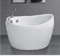 1.2M Small Size White Acrylic Bathtub Modern Stand Alone Bath Tub with Silver Supporting Foot Comfortable Bathtubs