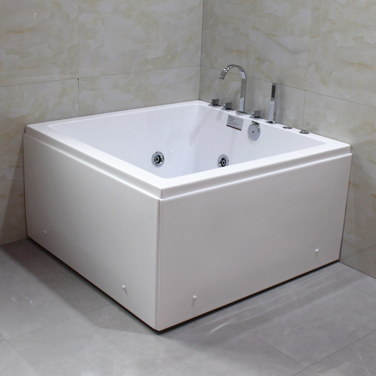 Square White Marble Acrylic Stone bathroom Standalone Supplier Bathtub Manufacturer  Skirted Adult Freestanding Acrylic Bathtub