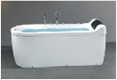 Pensen White Pure Acrylic Repairable Artificial Stone Solid Surface Freestanding Bathtub whirlpool jets